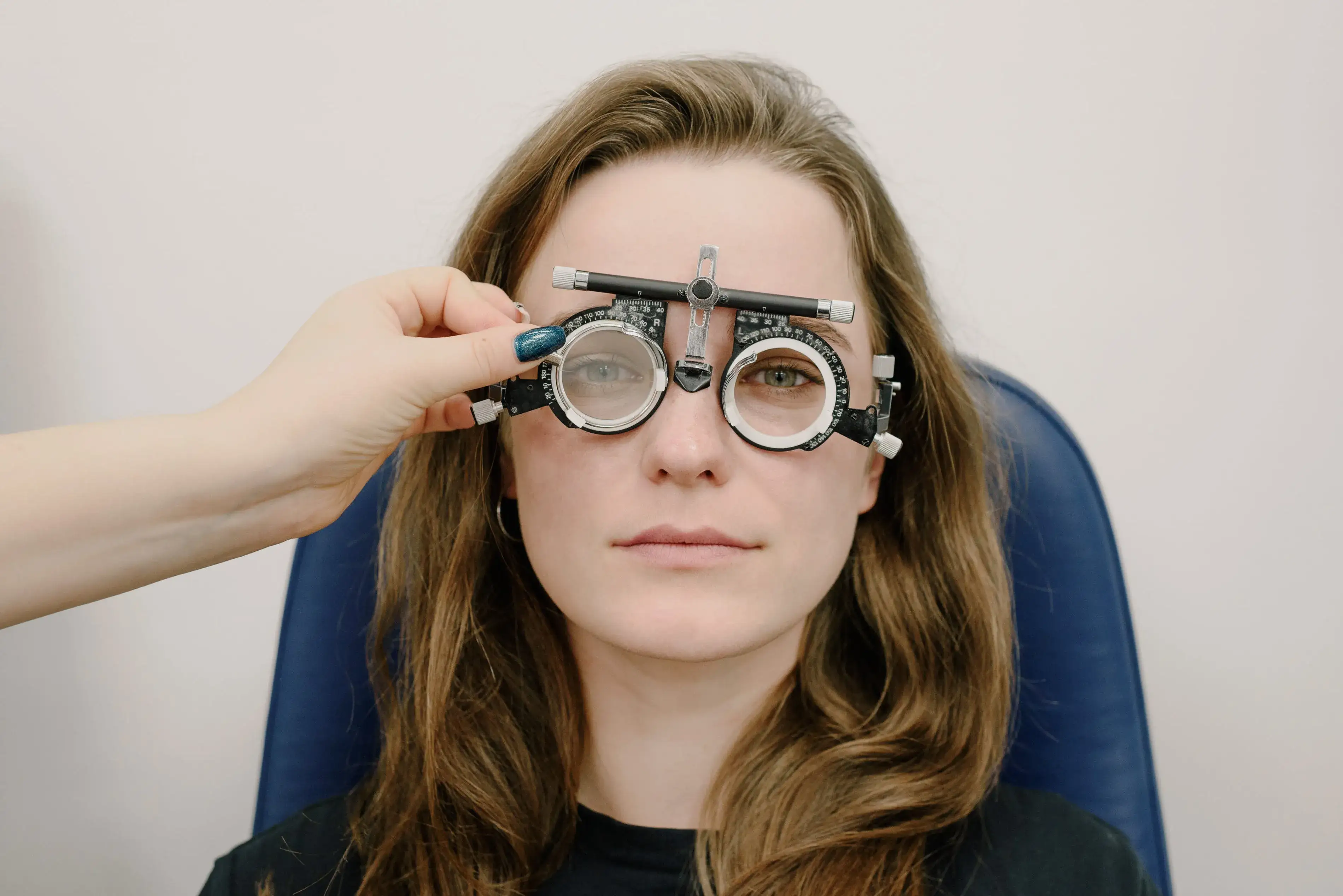 Adult Eye Examination Using Phoropter